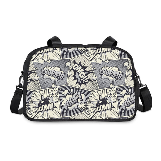 Fitness Handbag - Comic book pattern - 12.4’’ x 13.3’’ / Black - Bags