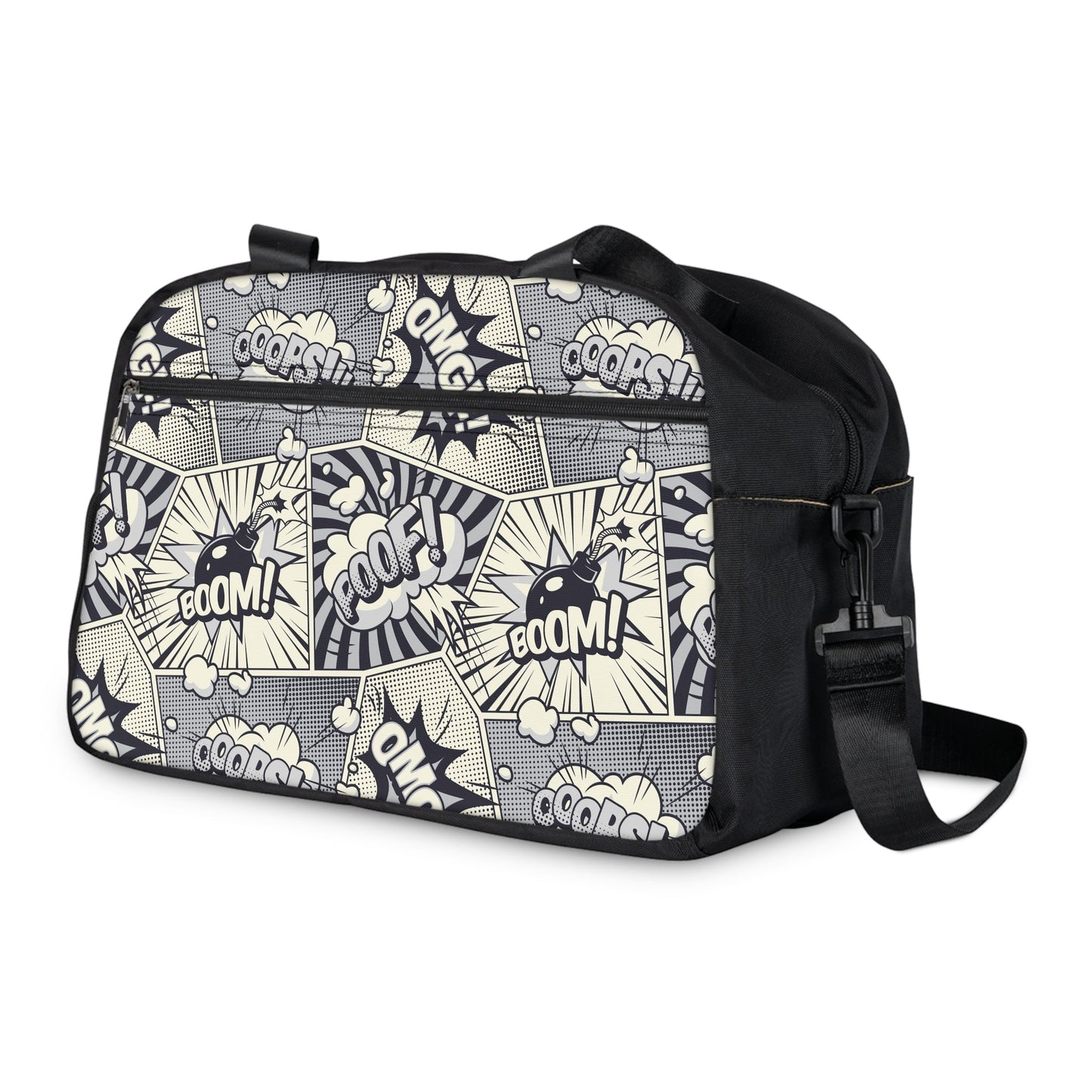 Fitness Handbag - Comic book pattern - 12.4’’ x 13.3’’ / Black - Bags