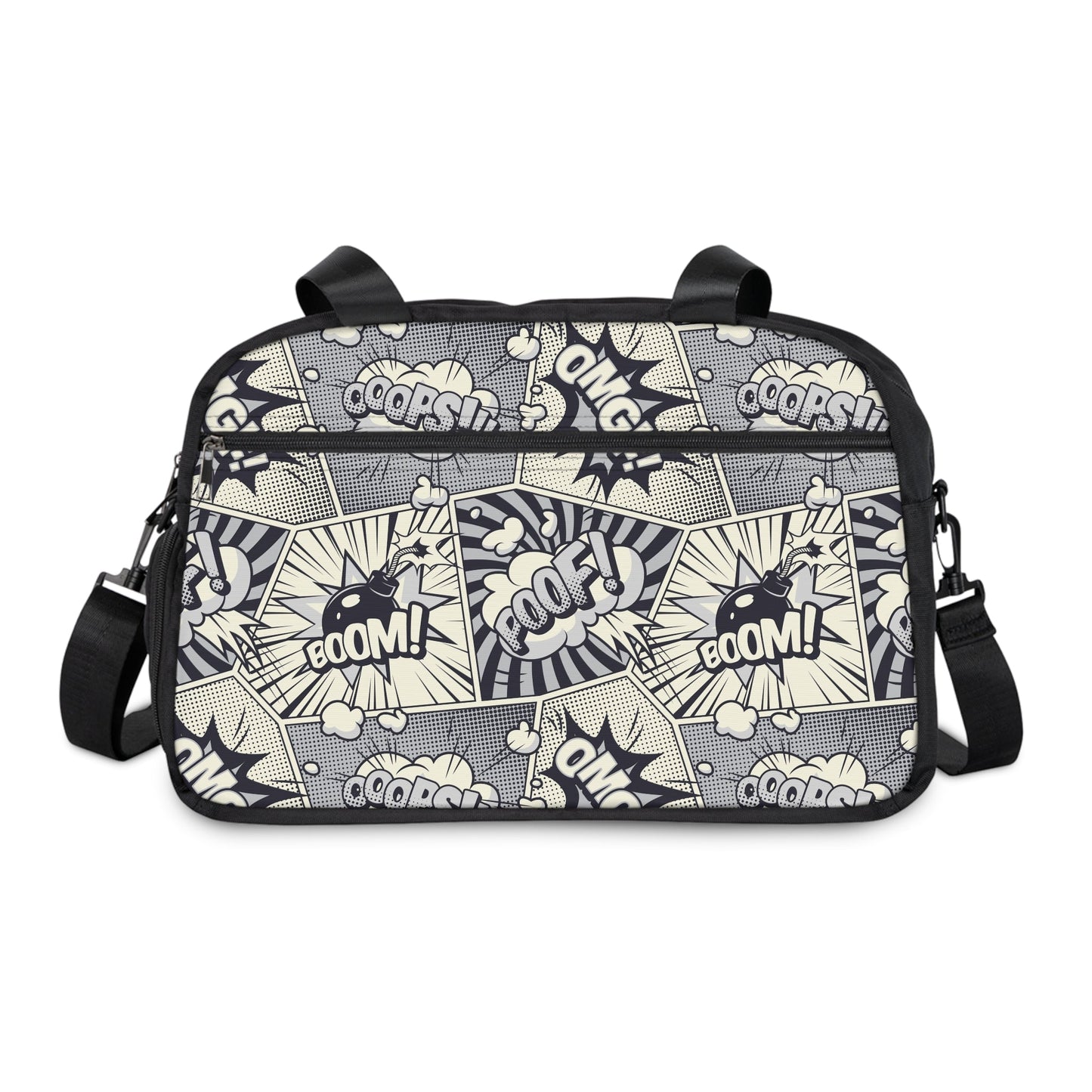 Fitness Handbag - Comic book pattern - 12.4’’ x 13.3’’ / Black - Bags