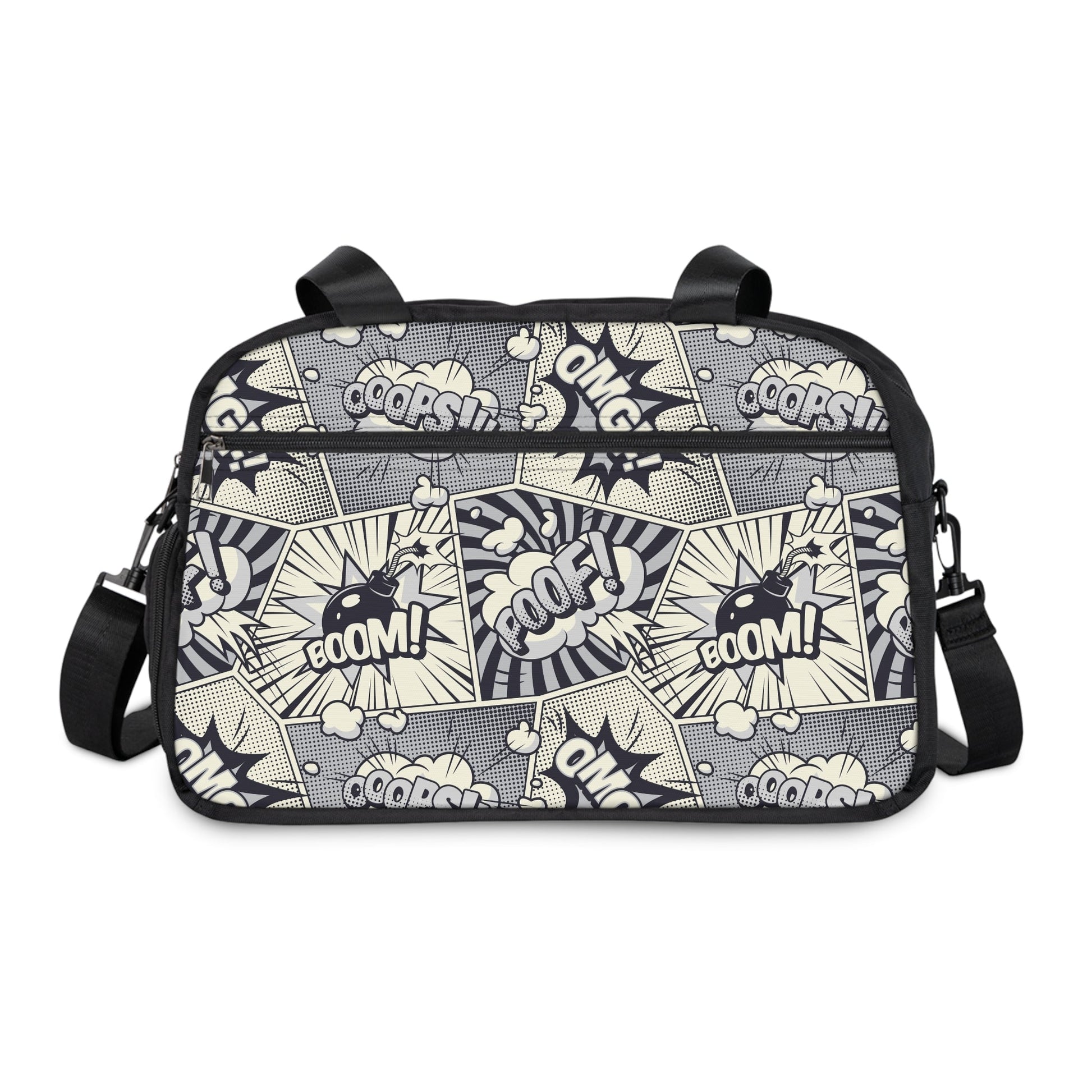 Fitness Handbag - Comic book pattern - 12.4’’ x 13.3’’ / Black - Bags