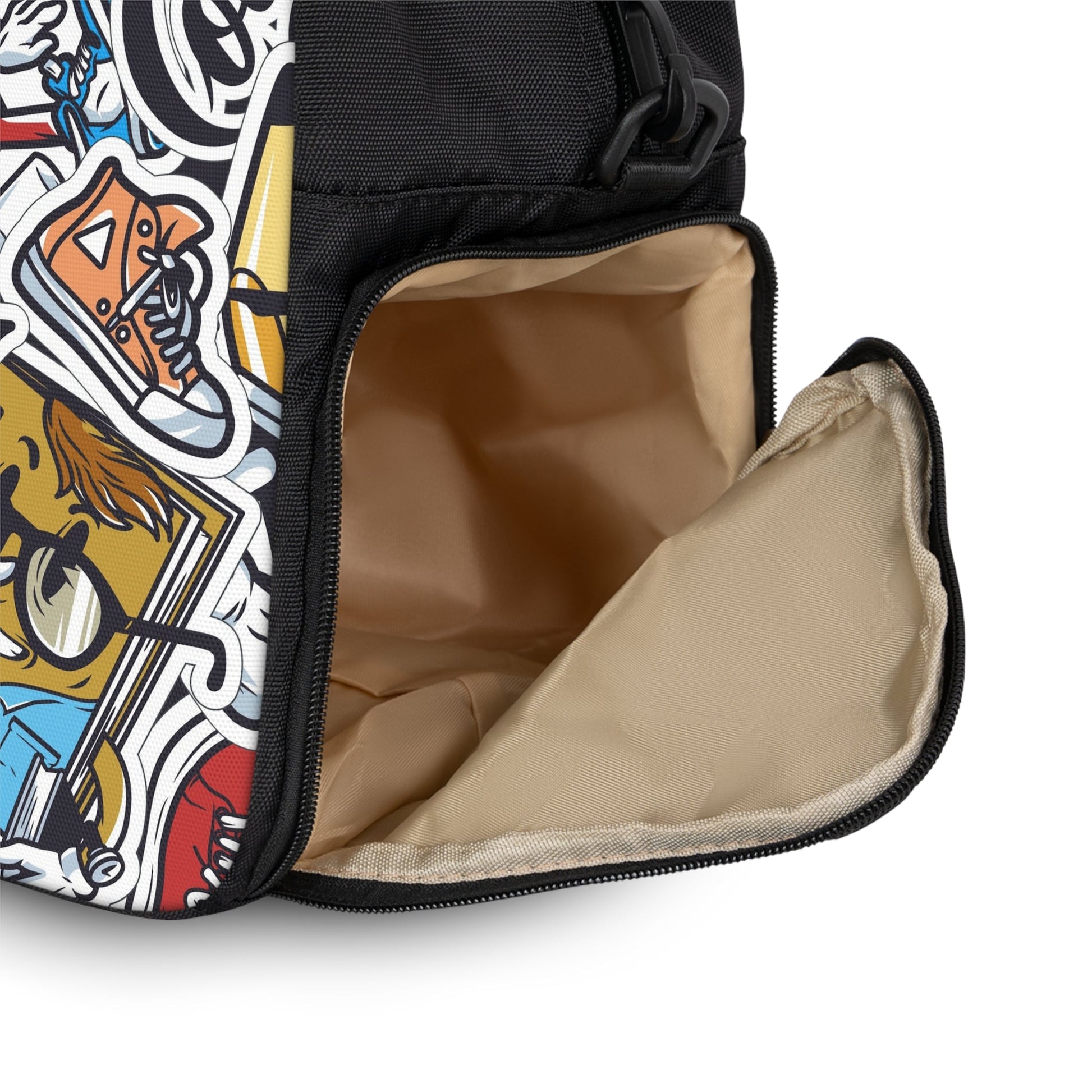 Fitness Handbag - Doodle Comicscape - 12.4’’ x 13.3’’ / Black - Bags
