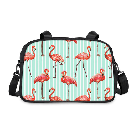 Fitness Handbag - Flamingo Print - 12.4’’ x 13.3’’ / Black - Bags