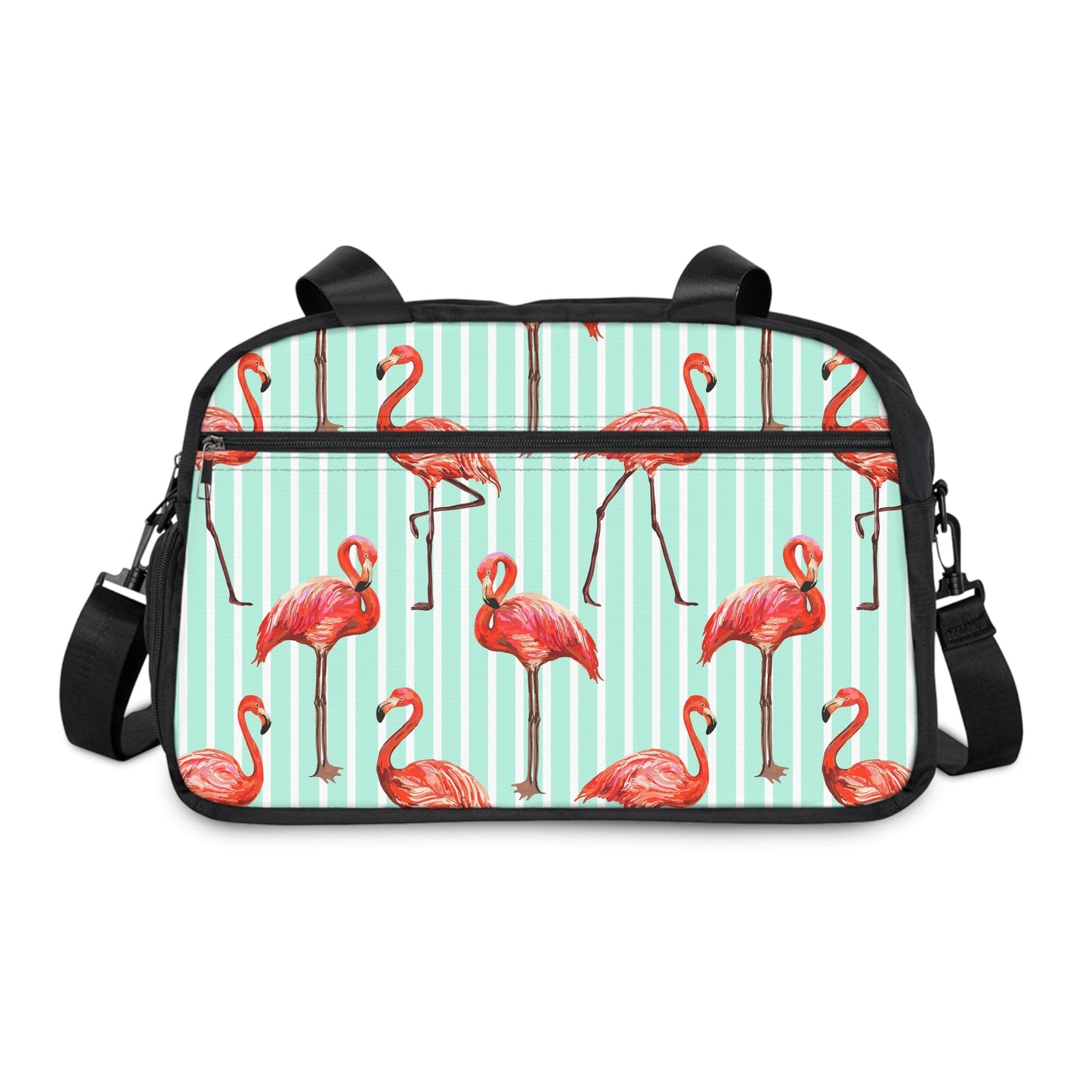 Fitness Handbag - Flamingo Print - 12.4’’ x 13.3’’ / Black - Bags