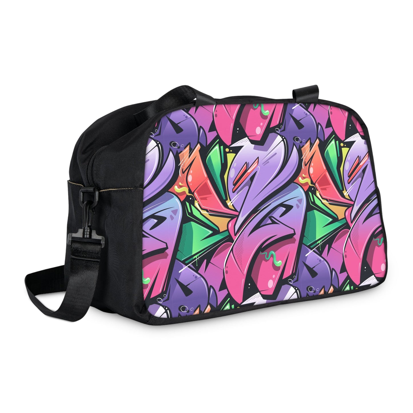 Fitness Handbag - Graffiti Groove - 12.4’’ x 13.3’’ / Black - Bags