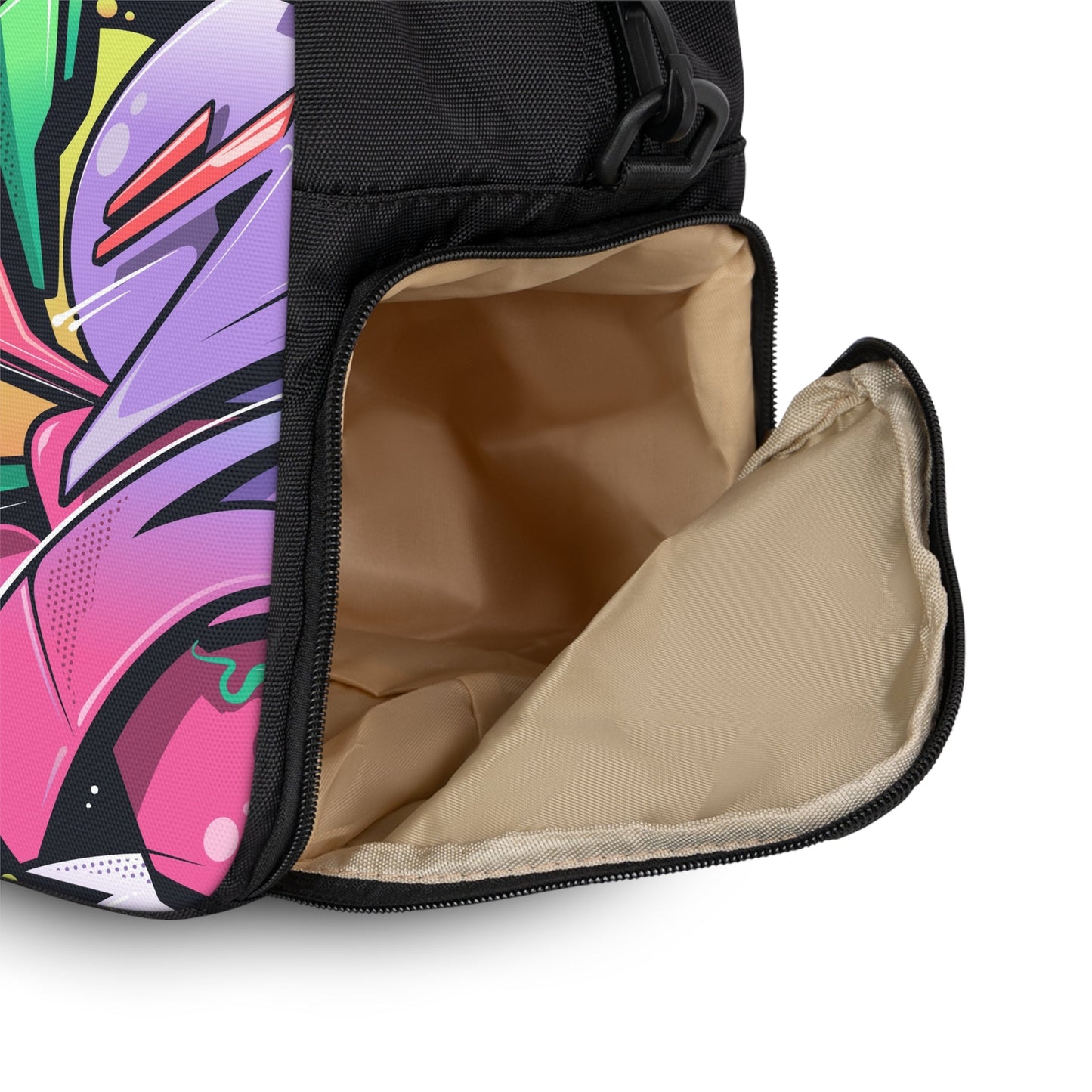 Fitness Handbag - Graffiti Groove - 12.4’’ x 13.3’’ / Black - Bags
