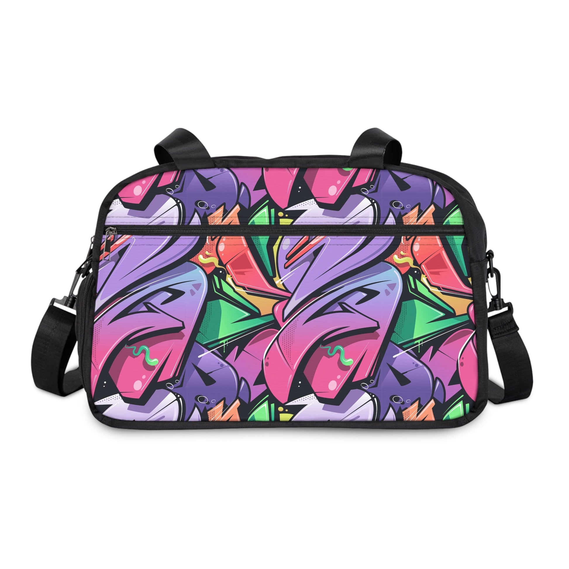 Fitness Handbag - Graffiti Groove - 12.4’’ x 13.3’’ / Black - Bags