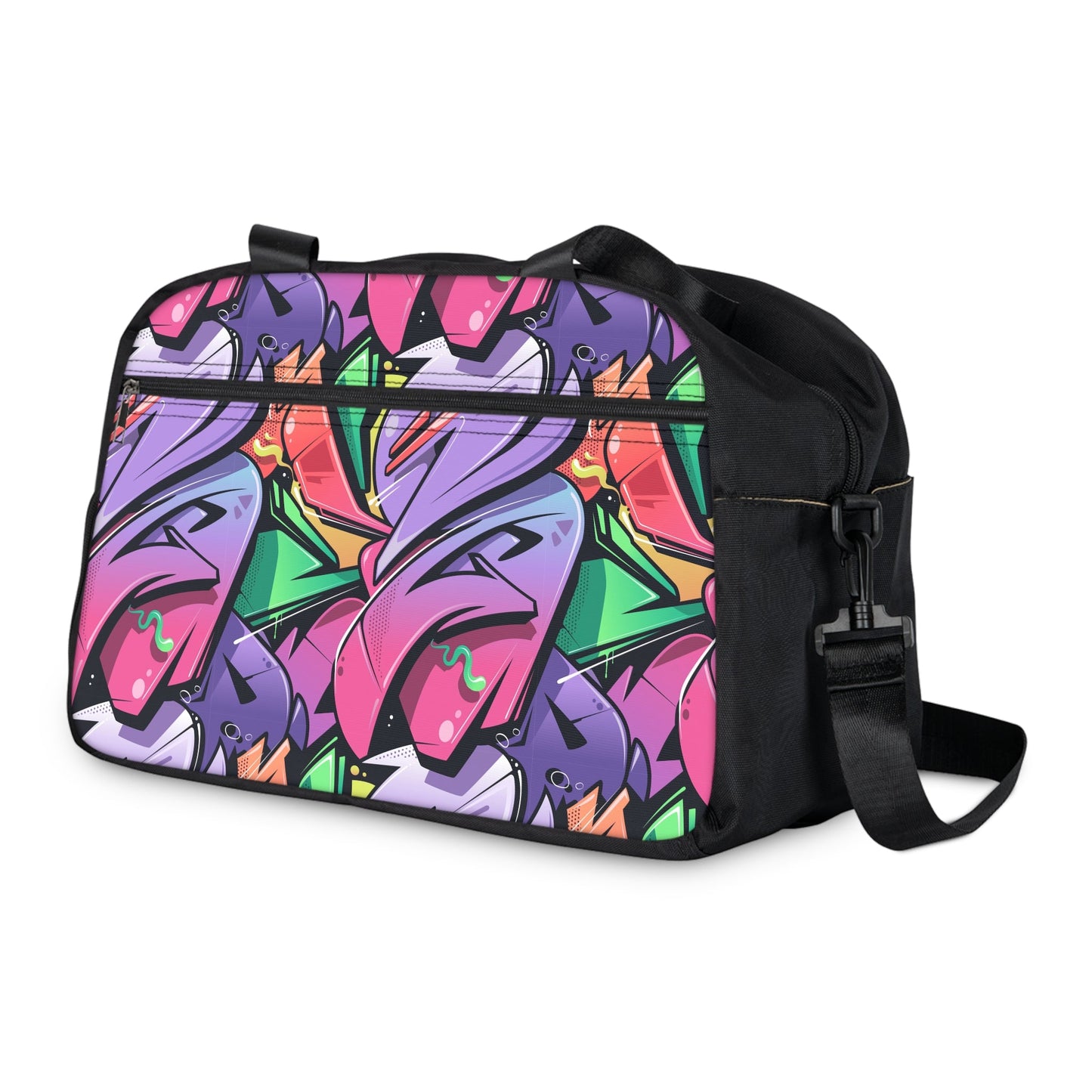 Fitness Handbag - Graffiti Groove - 12.4’’ x 13.3’’ / Black - Bags