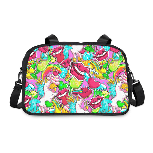 Fitness Handbag - Vibrant Pop Art - 12.4’’ x 13.3’’ / Black - Bags