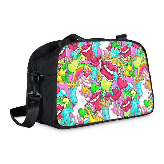 Fitness Handbag - Vibrant Pop Art - 12.4’’ x 13.3’’ / Black - Bags