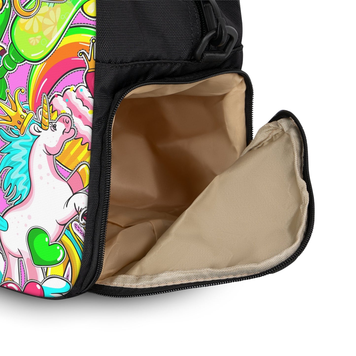 Fitness Handbag - Vibrant Pop Art - 12.4’’ x 13.3’’ / Black - Bags