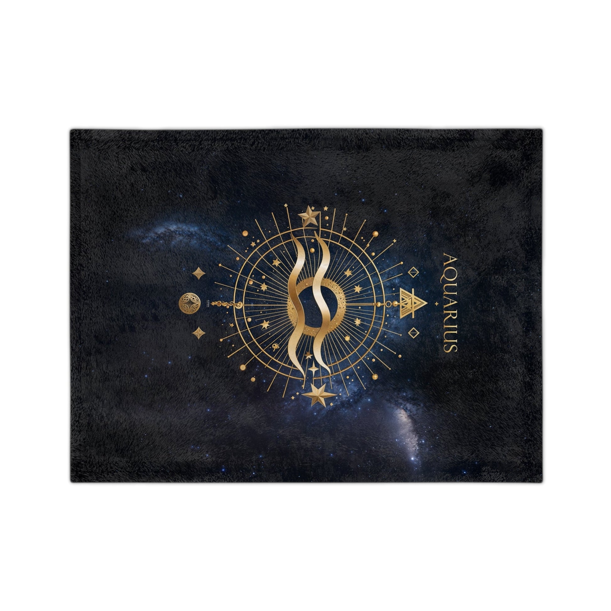 Fleece Blanket - Aquarius Zodiac Celestial Design - Home Decor