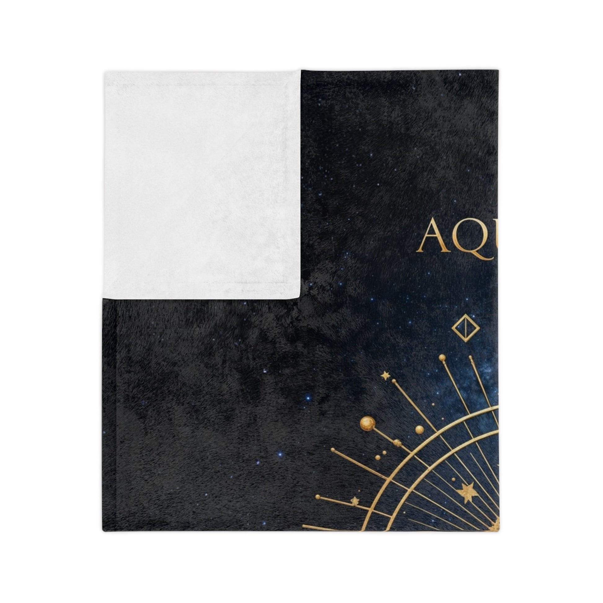 Fleece Blanket - Aquarius Zodiac Celestial Design - Home Decor