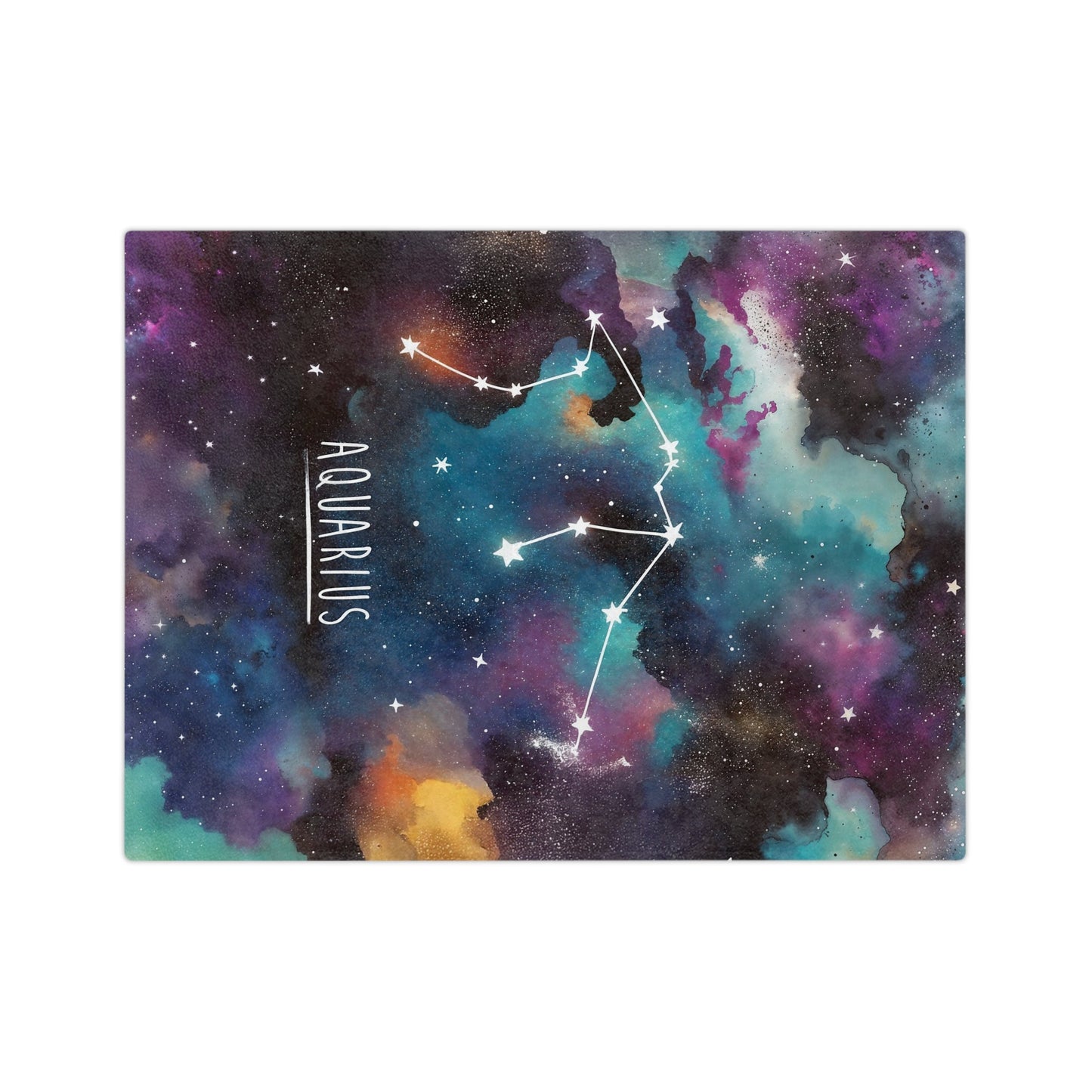 Fleece Blanket - Aquarius Zodiac Celestial Design - Home Decor