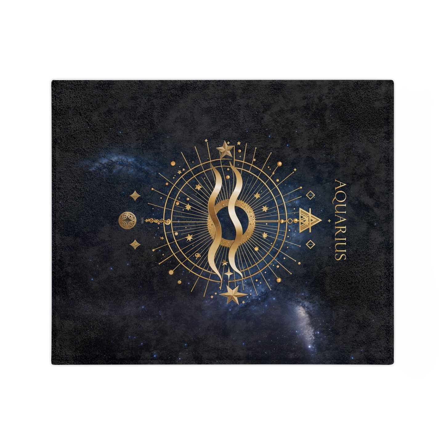 Fleece Blanket - Aquarius Zodiac Celestial Design - Home Decor
