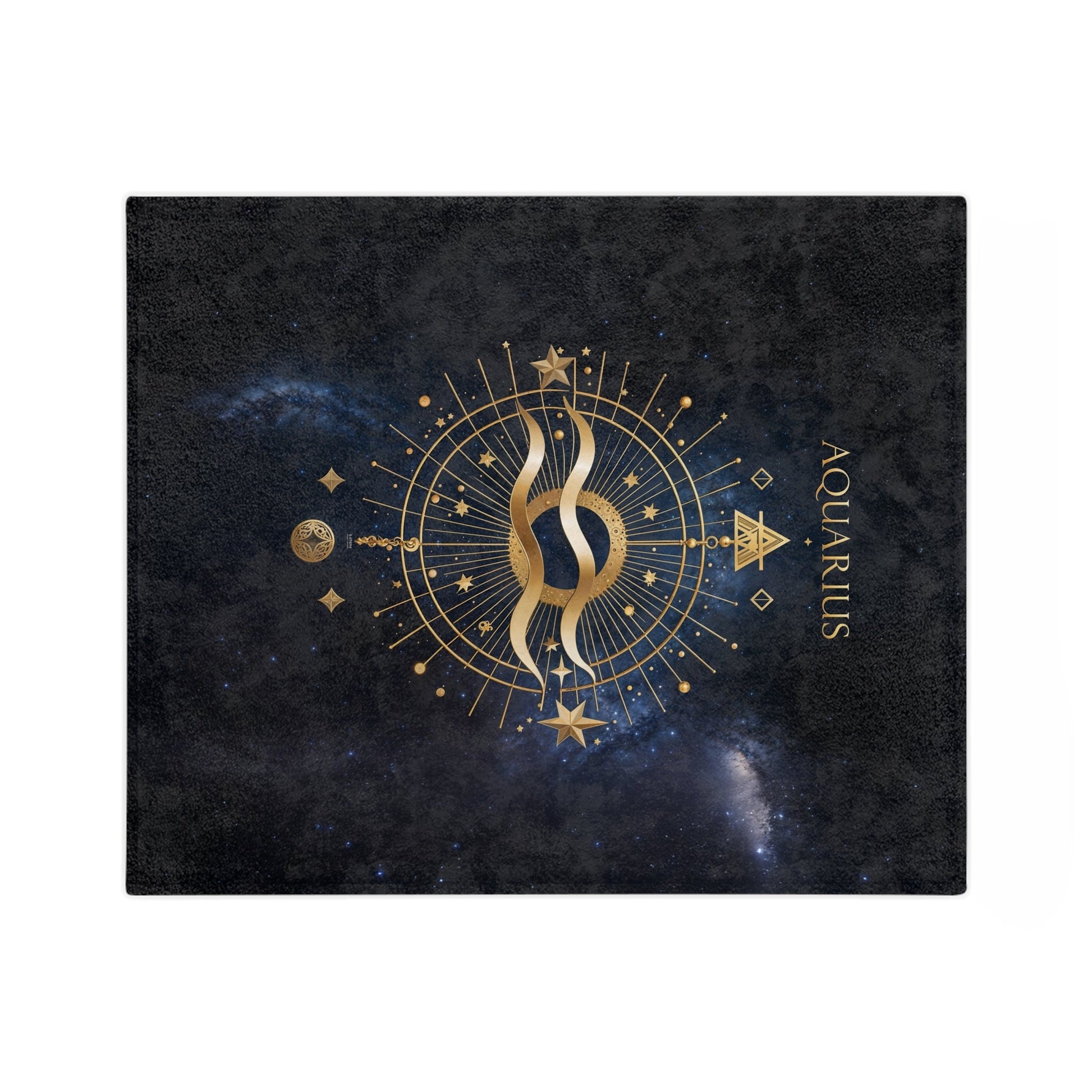 Fleece Blanket - Aquarius Zodiac Celestial Design - Home Decor