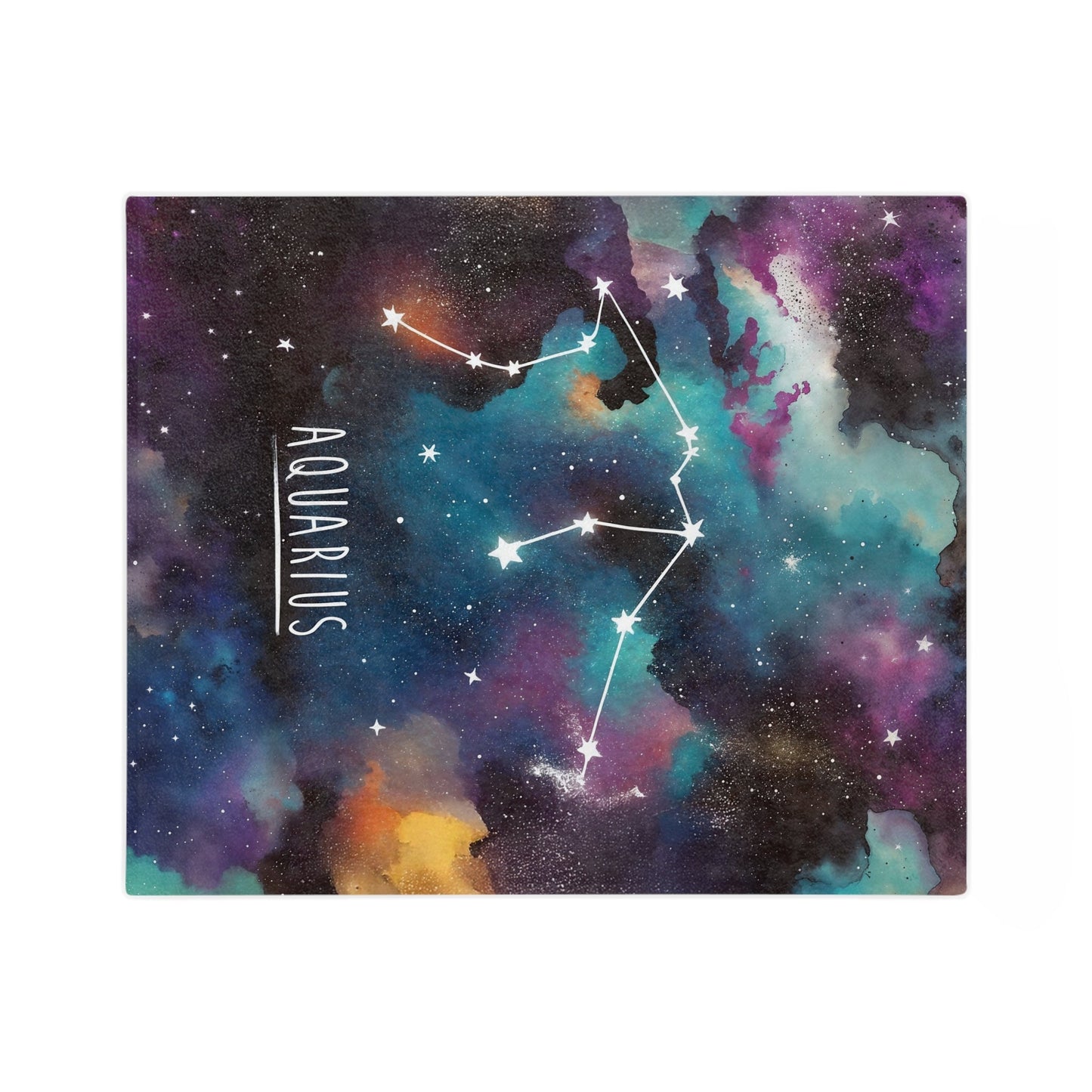 Fleece Blanket - Aquarius Zodiac Celestial Design - Home Decor