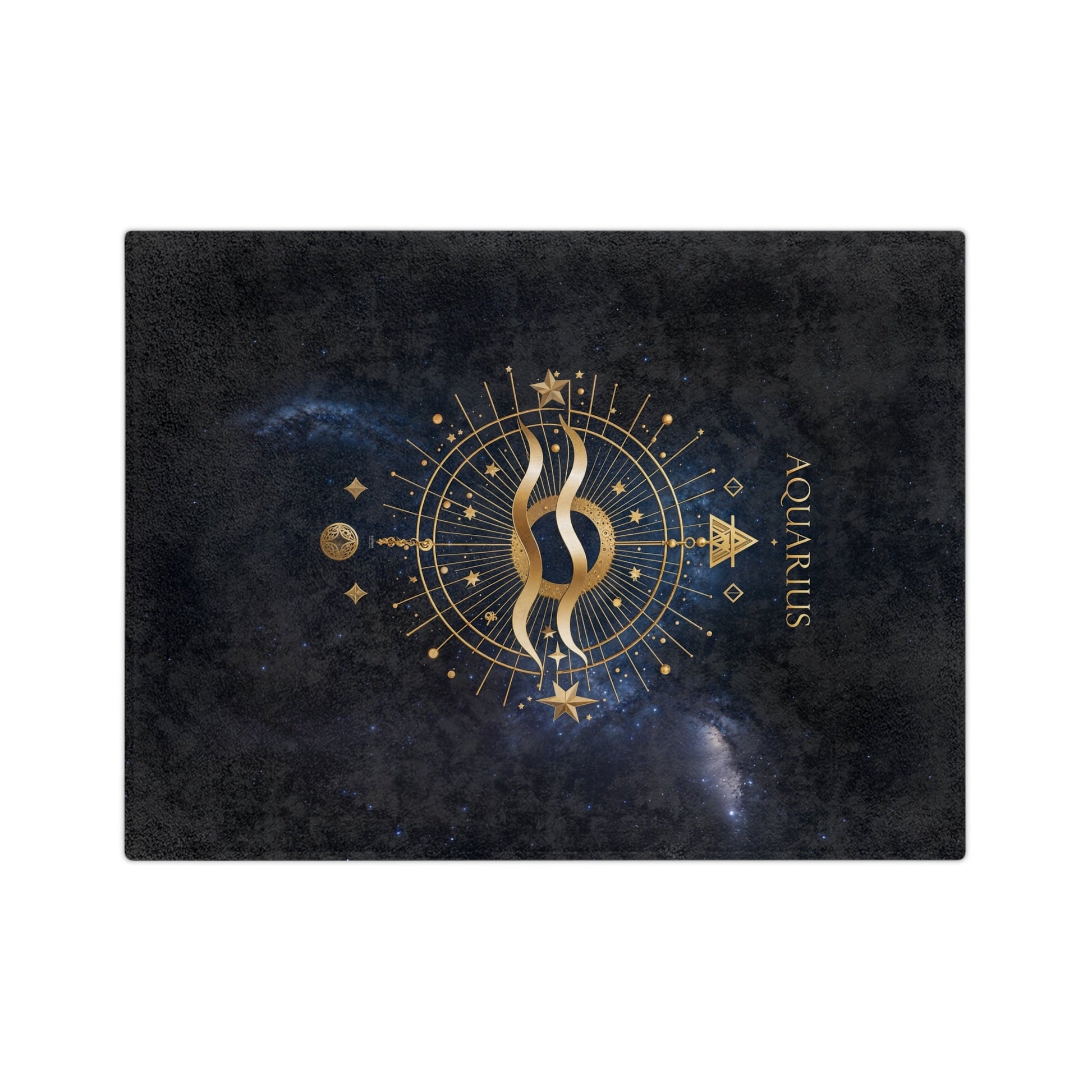 Fleece Blanket - Aquarius Zodiac Celestial Design - Home Decor