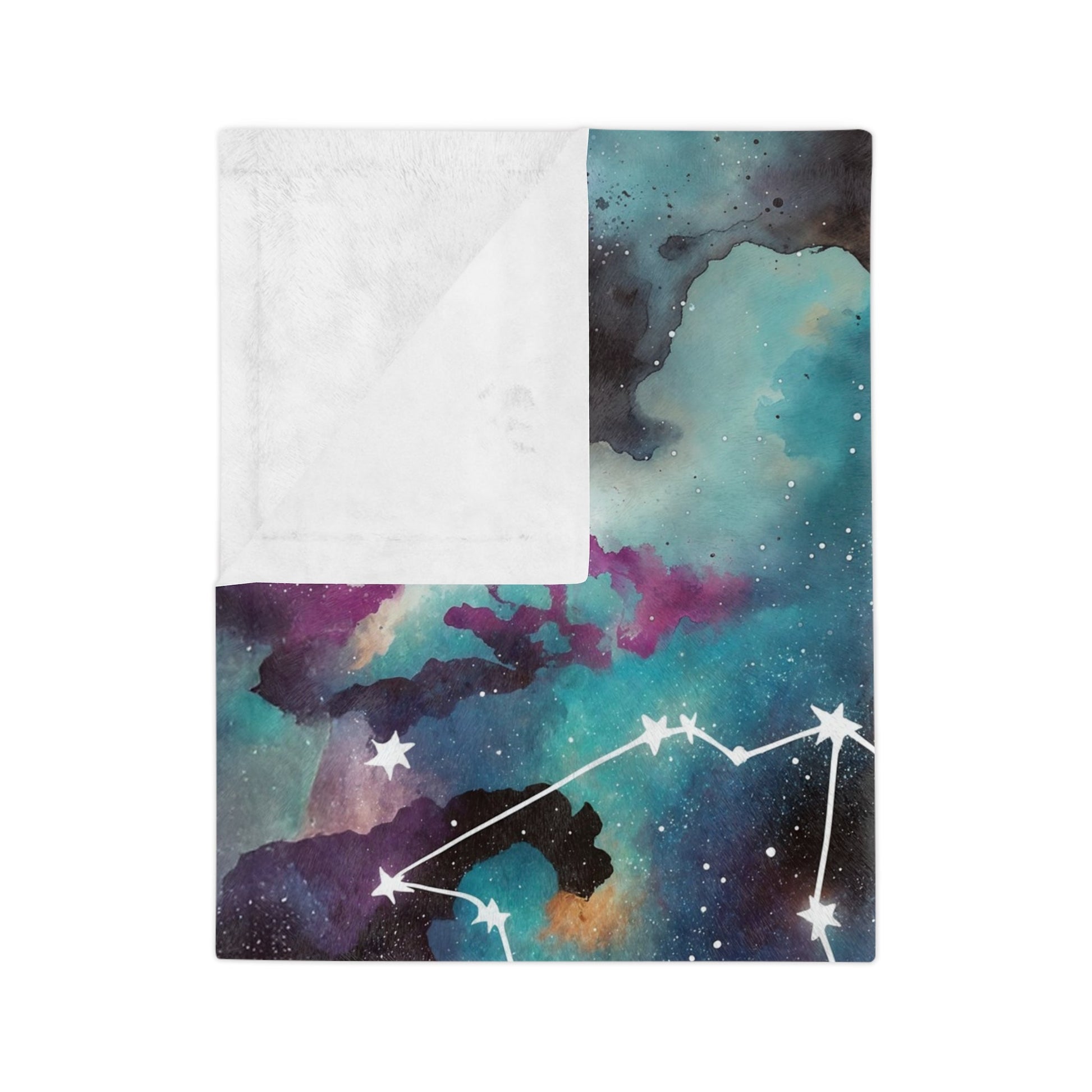 Fleece Blanket - Aquarius Zodiac Celestial Design - Home Decor