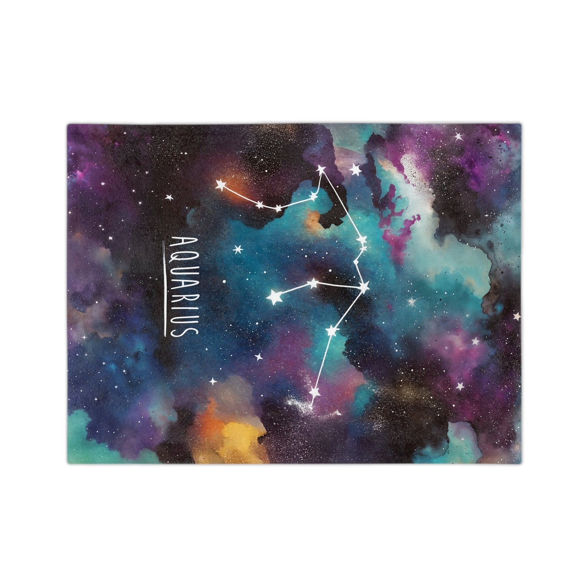 Fleece Blanket - Aquarius Zodiac Celestial Design - Home Decor