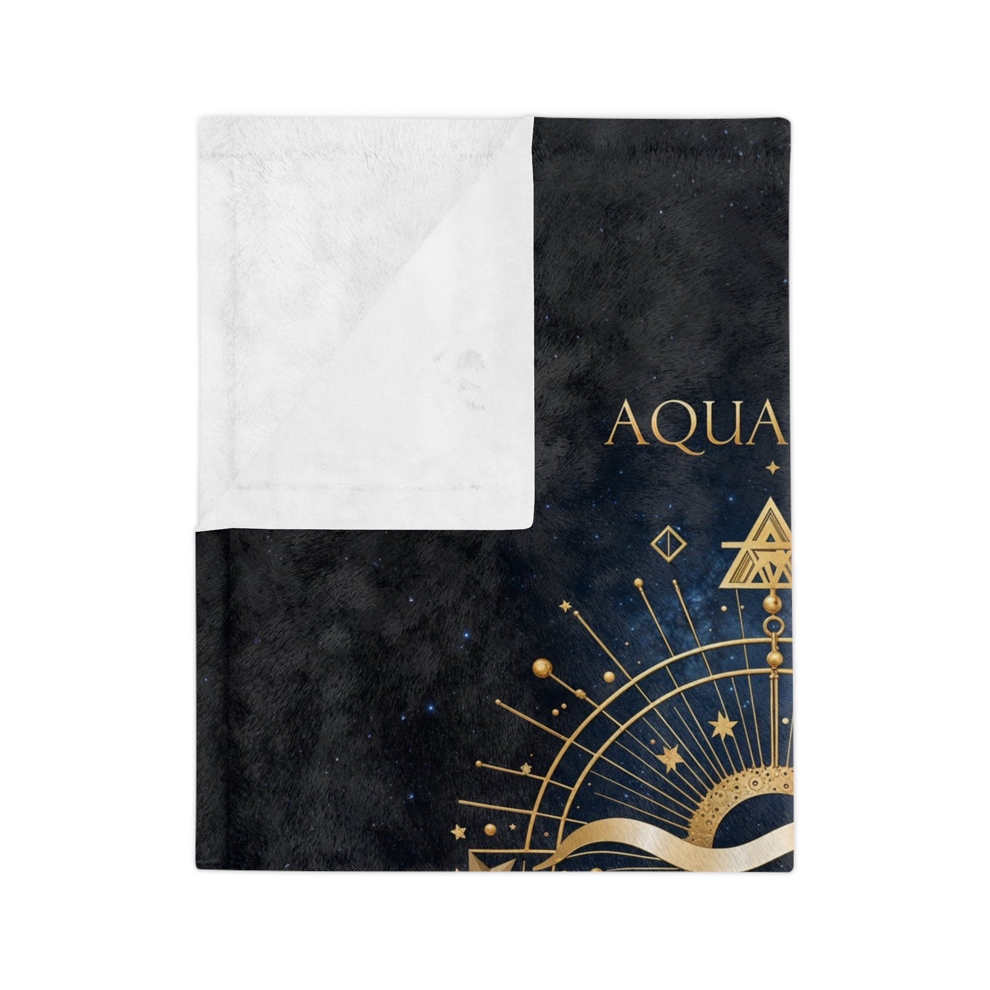 Fleece Blanket - Aquarius Zodiac Celestial Design - Home Decor