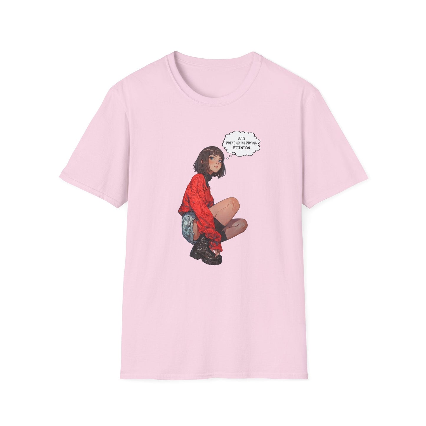 Graphic T-Shirt Let’s Pretend Speechbubble Comics Style - S / Light Pink - T-Shirt