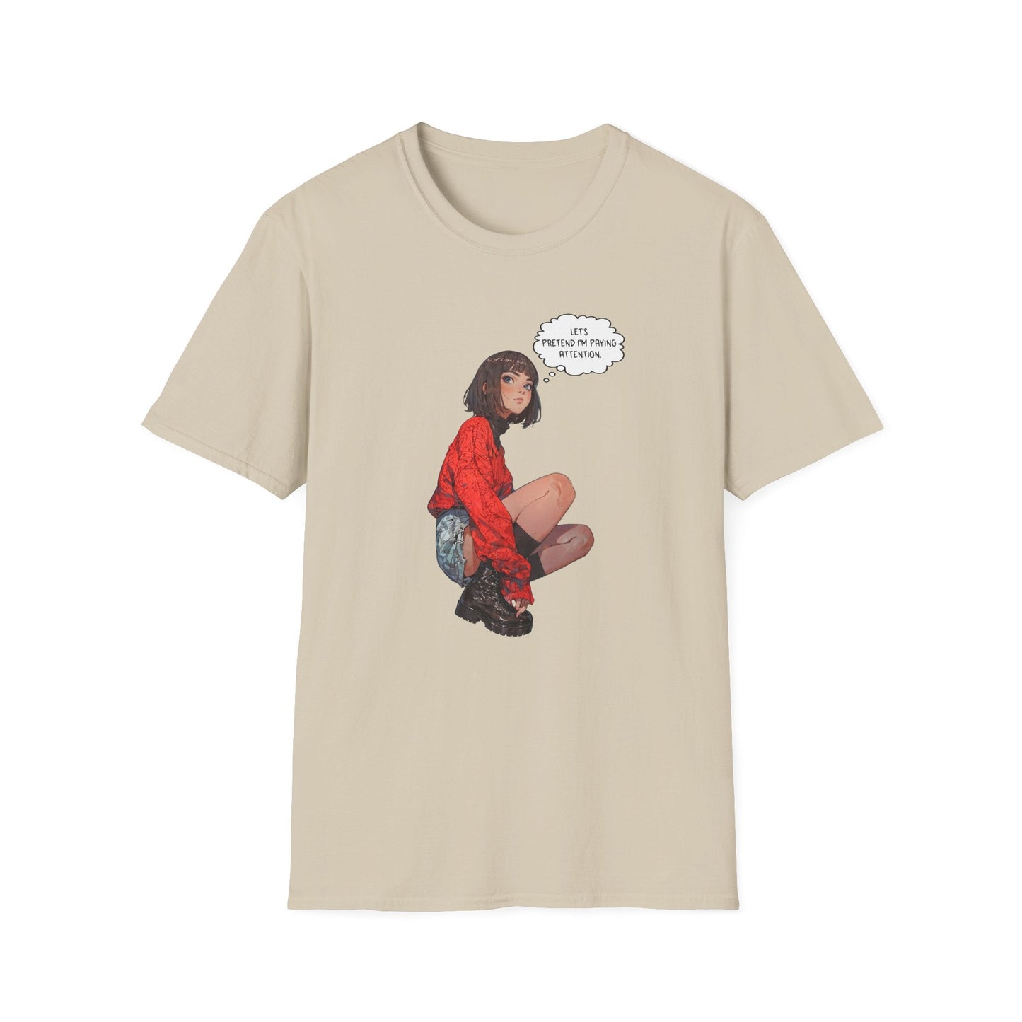Graphic T-Shirt Let’s Pretend Speechbubble Comics Style - S / Sand - T-Shirt