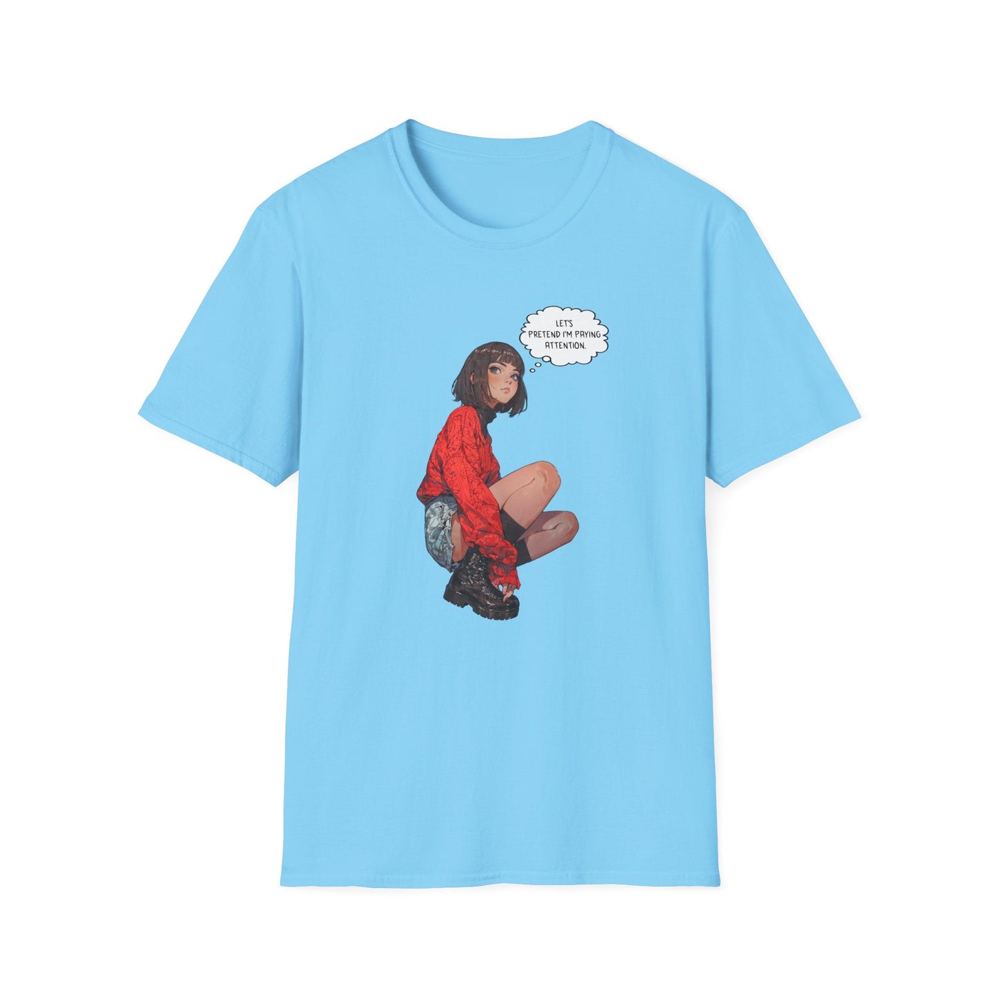 Graphic T-Shirt Let’s Pretend Speechbubble Comics Style - S / Sky - T-Shirt