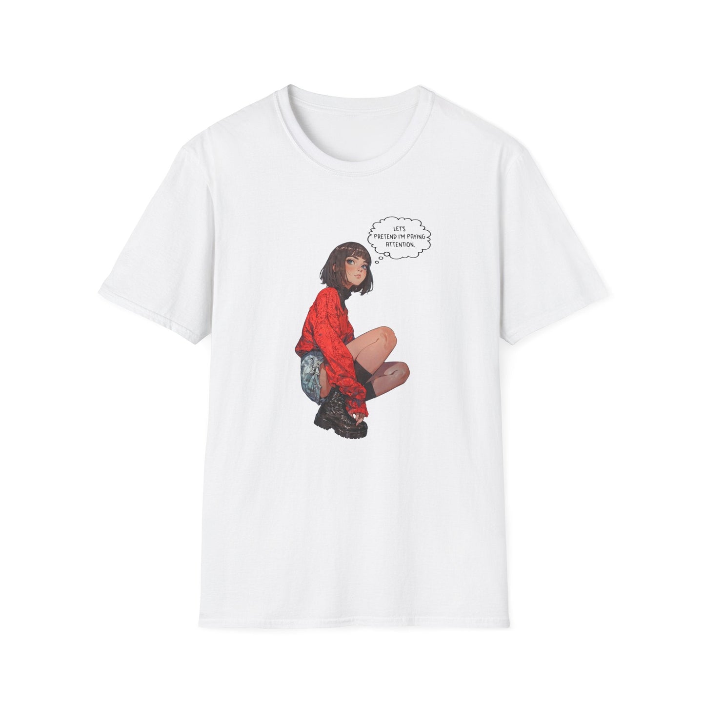 Graphic T-Shirt Let’s Pretend Speechbubble Comics Style - XS / White - T-Shirt