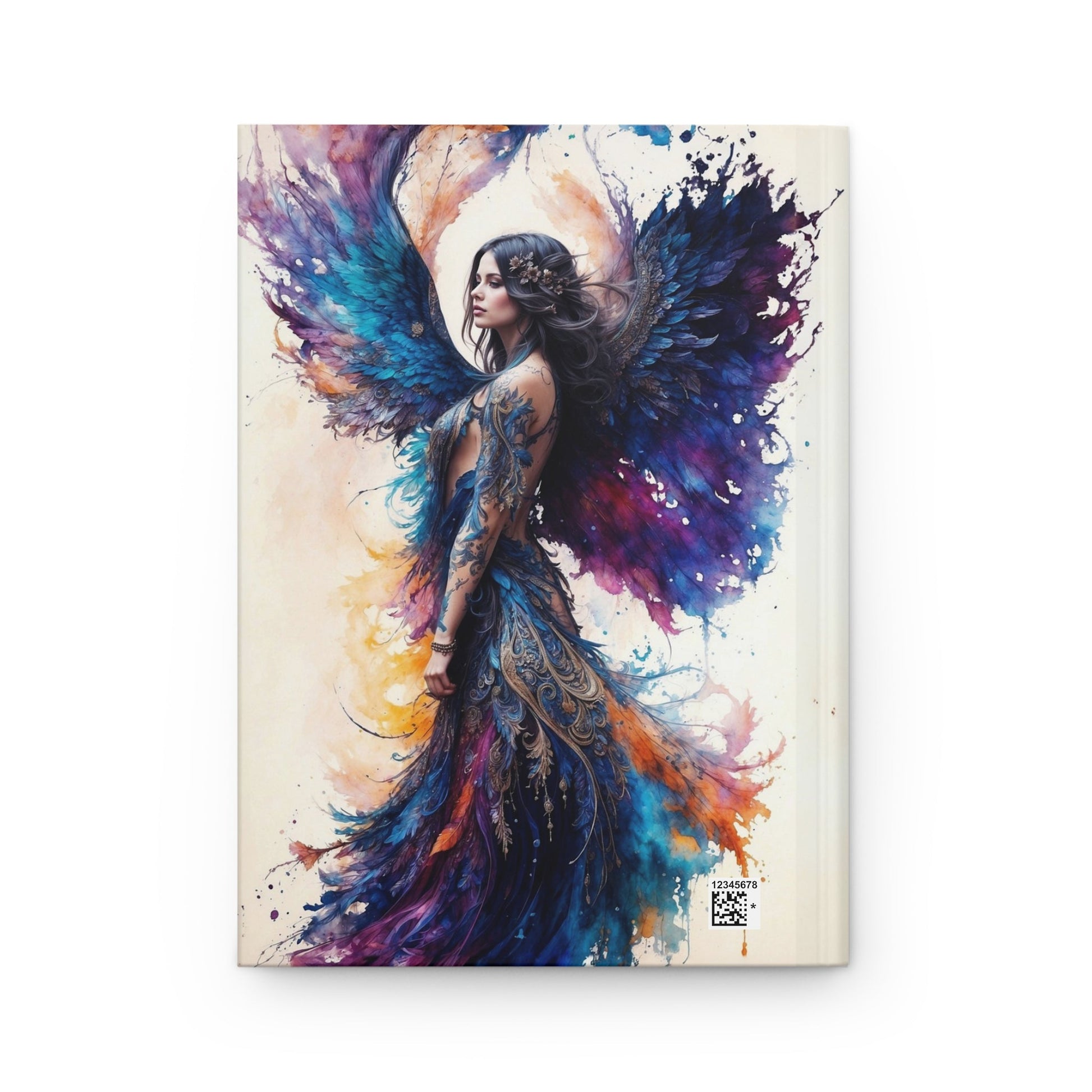 Hardcover Journal Matte - Angel Woman Watercolor Portrait Artistic Notebook A5 - Journal - Paper products