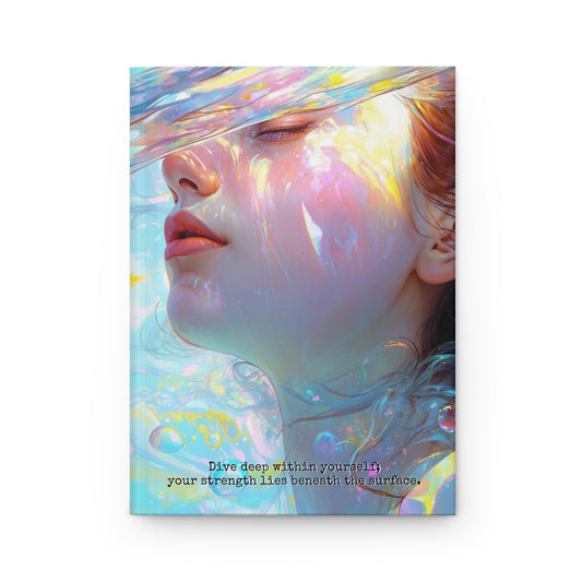 Hardcover Journal Matte - Expressive Portrait of a Woman A5 - Journal - Paper products