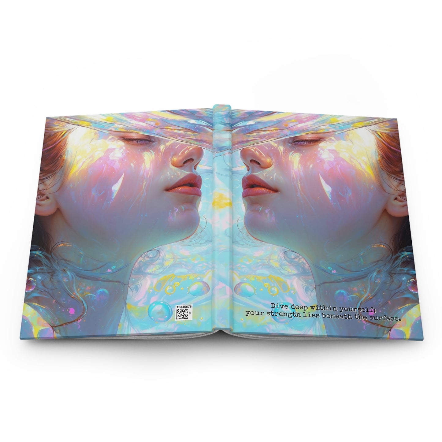 Hardcover Journal Matte - Expressive Portrait of a Woman A5 - Journal - Paper products