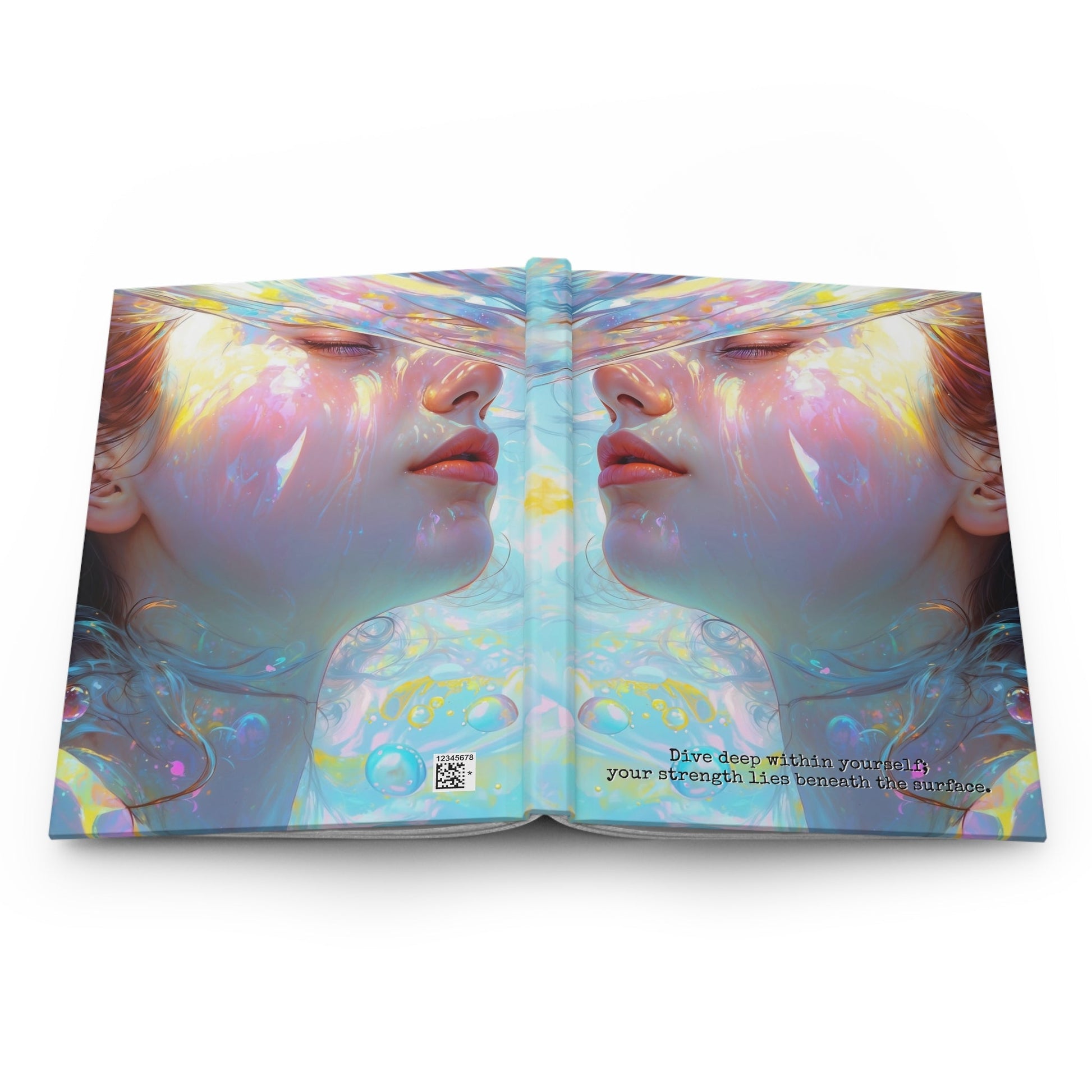 Hardcover Journal Matte - Expressive Portrait of a Woman A5 - Journal - Paper products