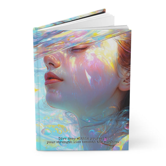 Hardcover Journal Matte - Expressive Portrait of a Woman A5 - Journal - Paper products