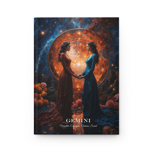 Hardcover Journal Matte - Gemini Zodiac Sign Astrology Diary Notebook A5 - Journal - Paper products
