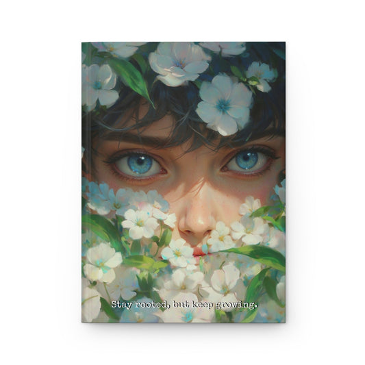 Hardcover Journal Matte - Illustrated Floral Face Art Print A5 - Journal - Paper products