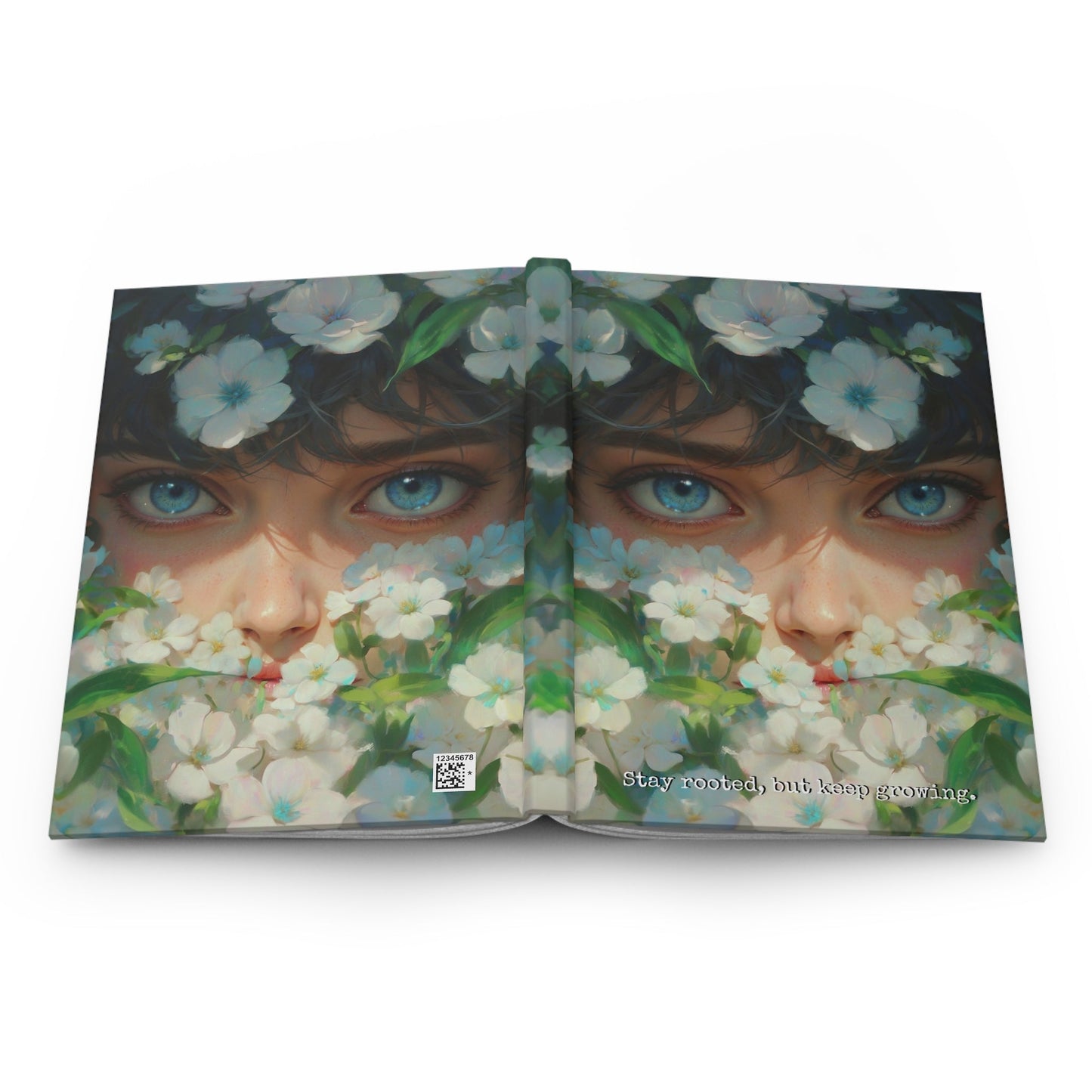 Hardcover Journal Matte - Illustrated Floral Face Art Print A5 - Journal - Paper products