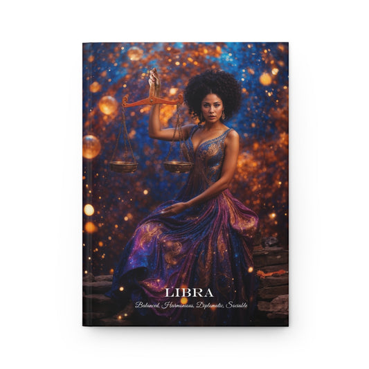 Hardcover Journal Matte - Libra Zodiac Sign Astrology Diary Notebook A5 - Journal - Paper products
