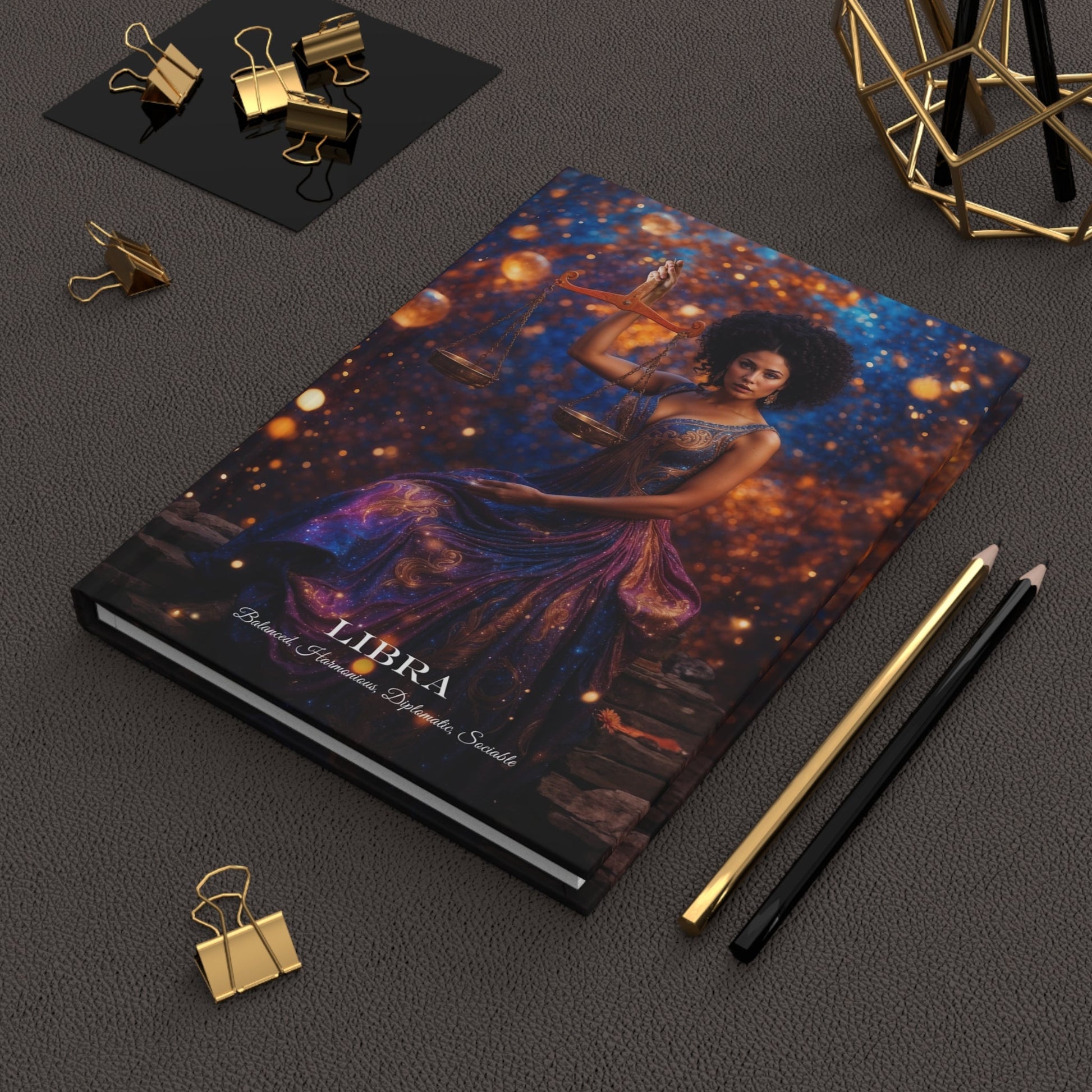 Hardcover Journal Matte - Libra Zodiac Sign Astrology Diary Notebook A5 - Journal - Paper products