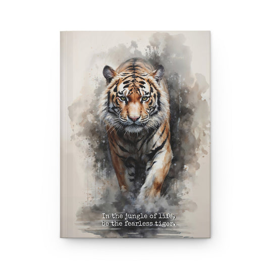 Hardcover Journal Matte - Watercolor painting of mjesti Tiger A5 - Journal - Paper products