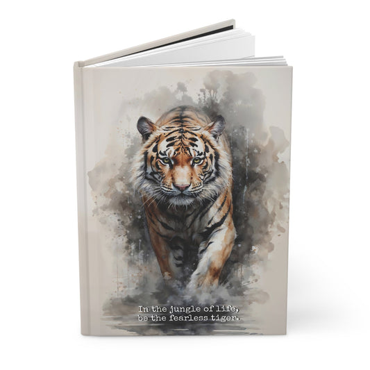Hardcover Journal Matte - Watercolor painting of mjesti Tiger A5 - Journal - Paper products
