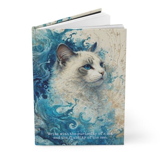 Hardcover Journal Matte - Waves and Whiskers A5 - Journal - Paper products