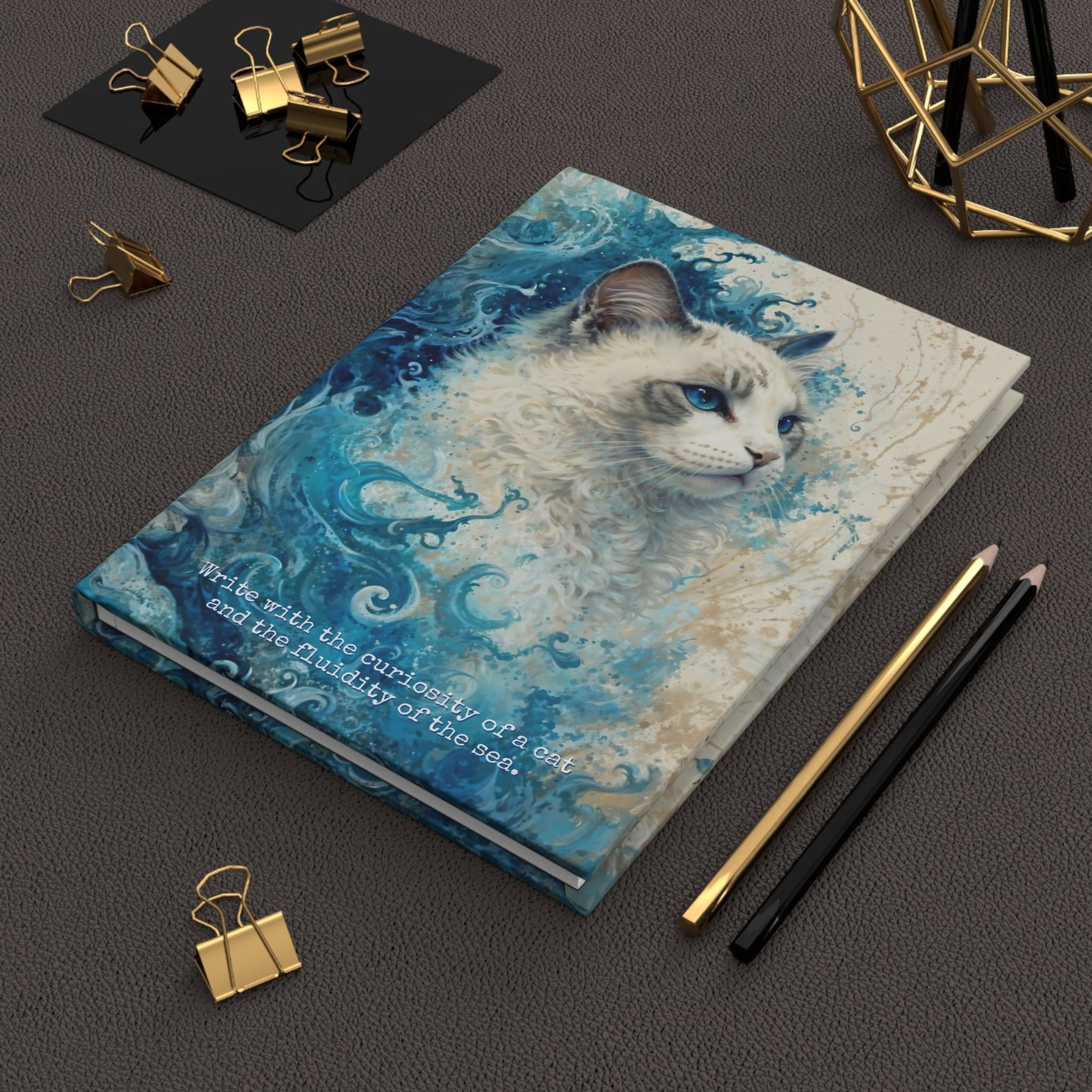 Hardcover Journal Matte - Waves and Whiskers A5 - Journal - Paper products