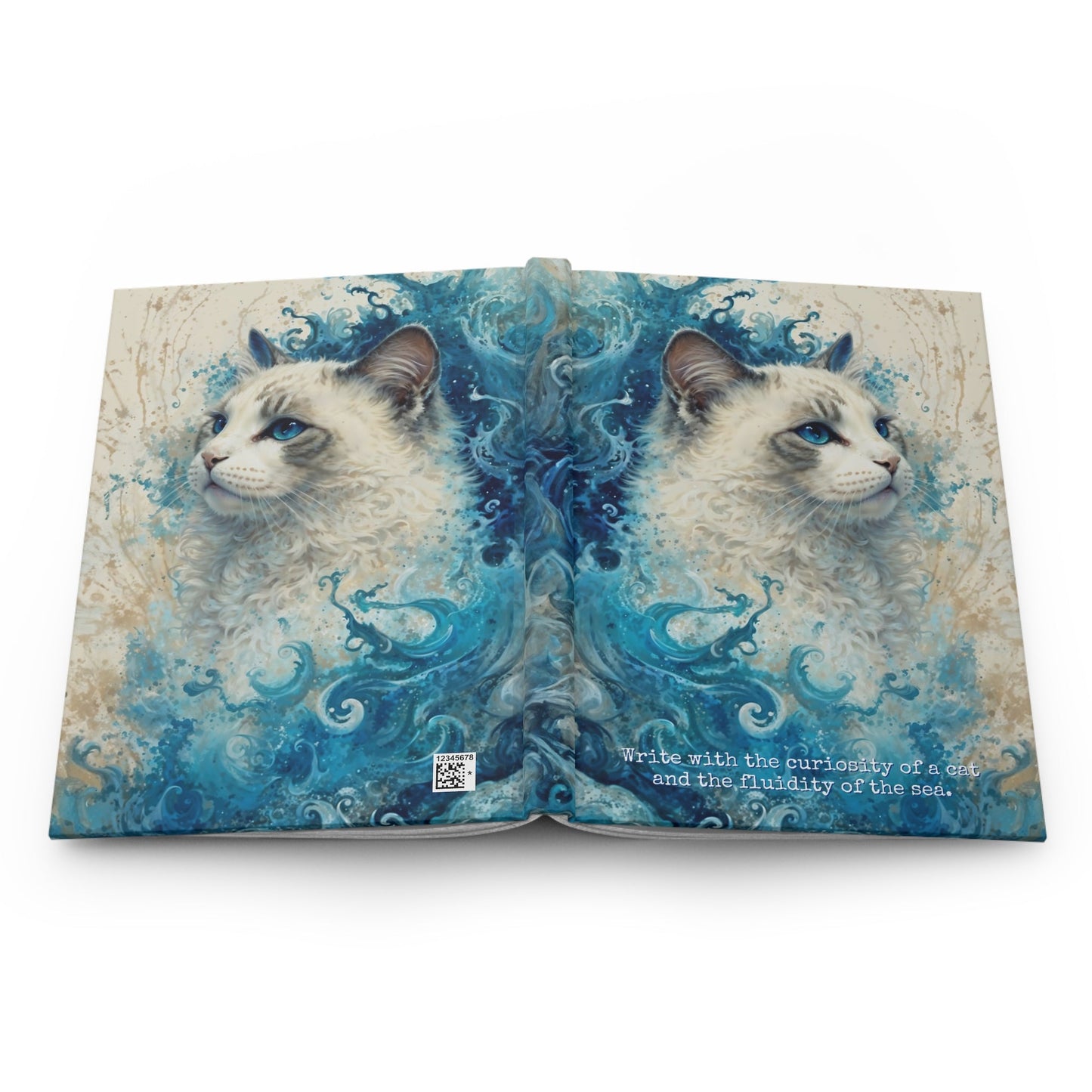 Hardcover Journal Matte - Waves and Whiskers A5 - Journal - Paper products
