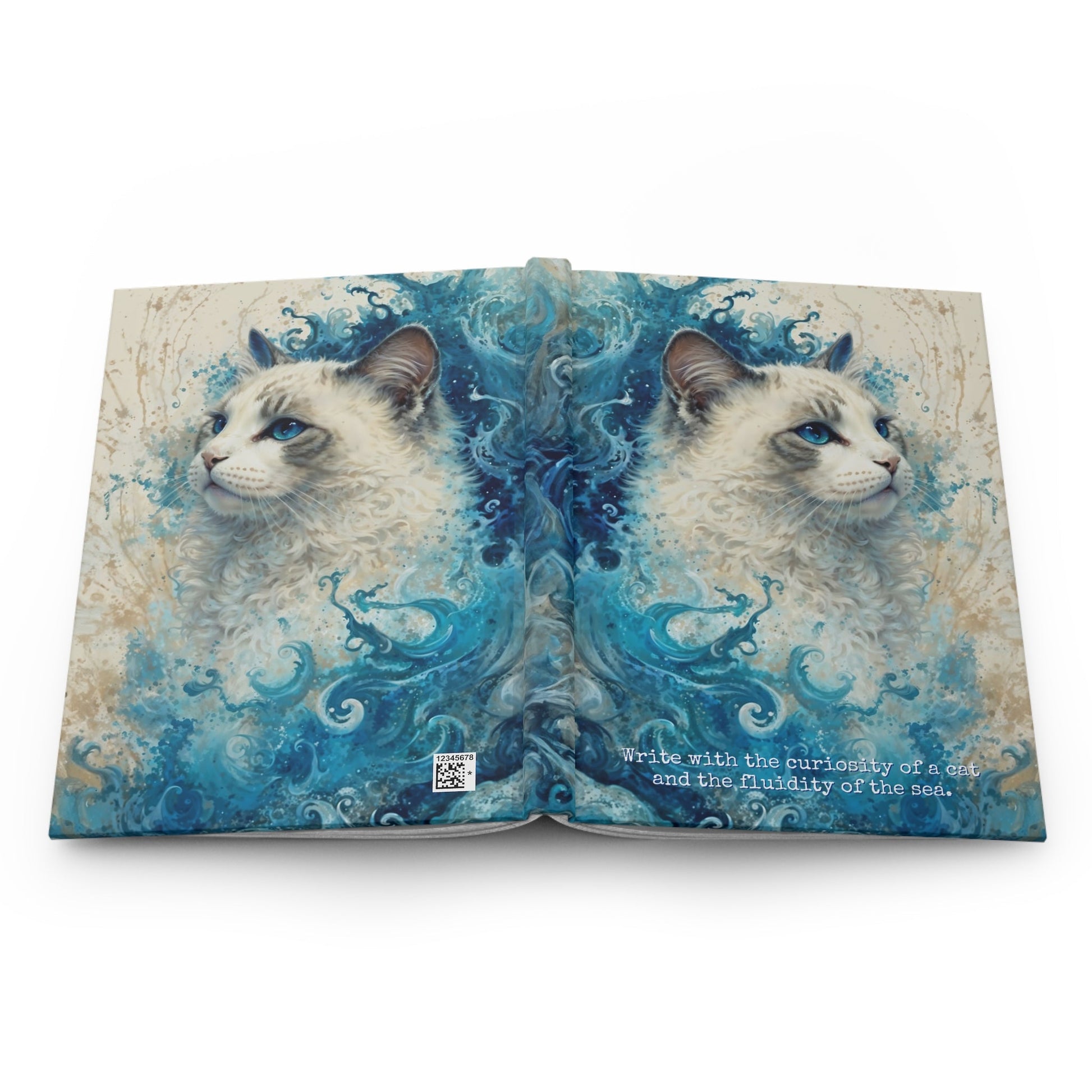 Hardcover Journal Matte - Waves and Whiskers A5 - Journal - Paper products