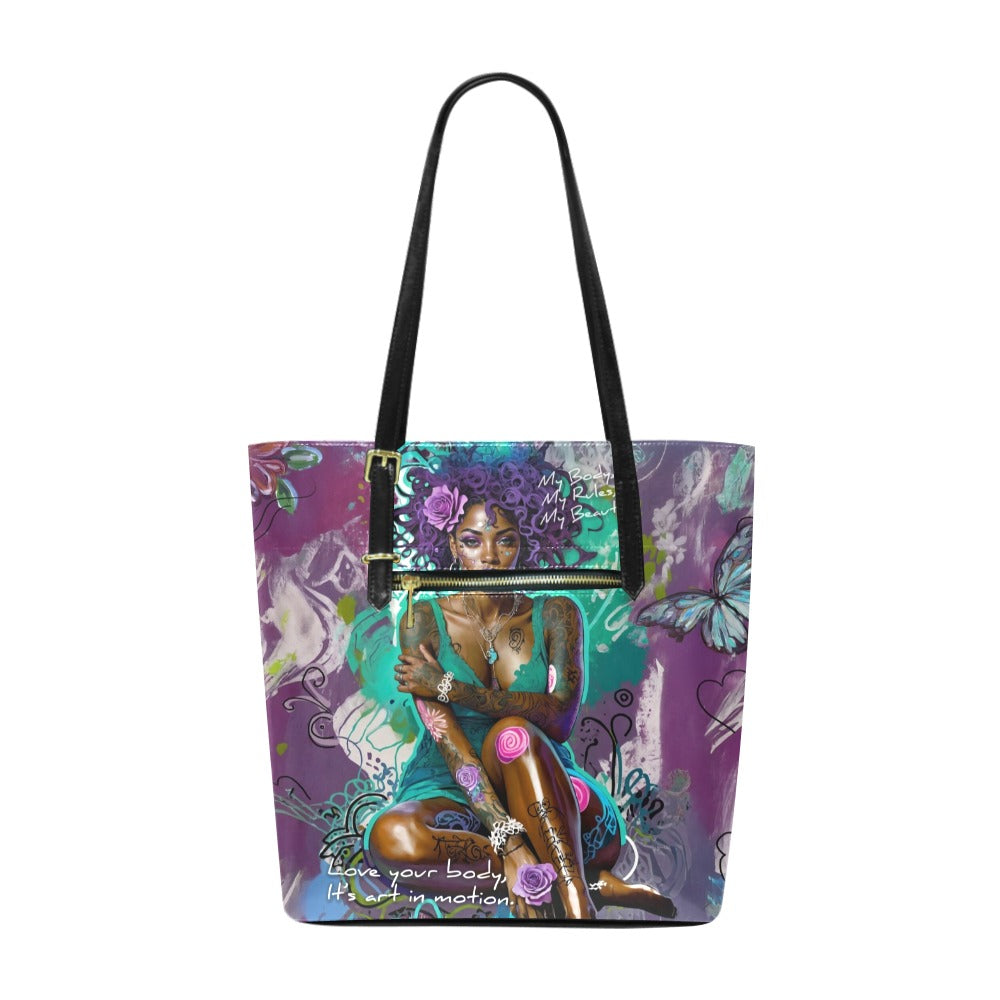 High-grade PU leather Tote Bag- Body Positive Bag - One Size - Tote bags