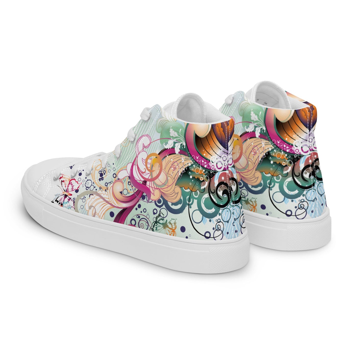 High top canvas shoes - Floral Ornaments - Shoes