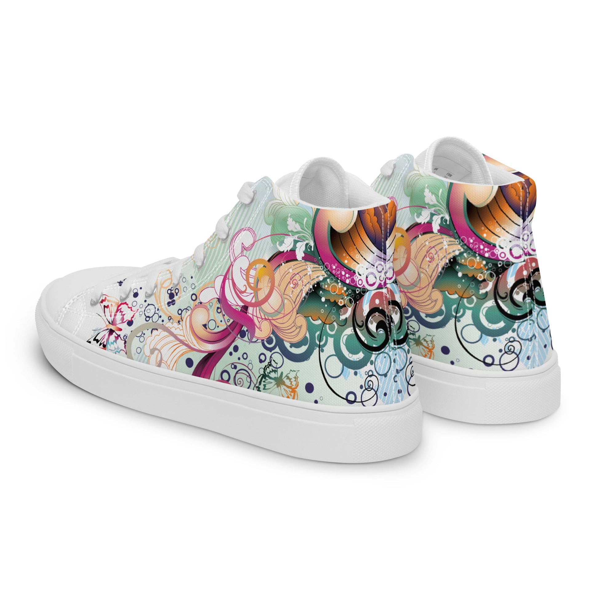 High top canvas shoes - Floral Ornaments - Shoes
