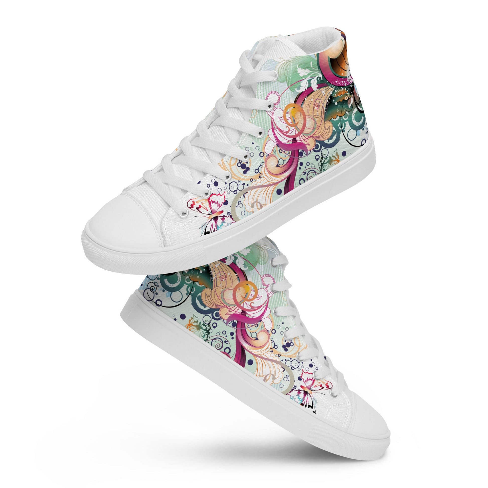 High top canvas shoes - Floral Ornaments - Shoes