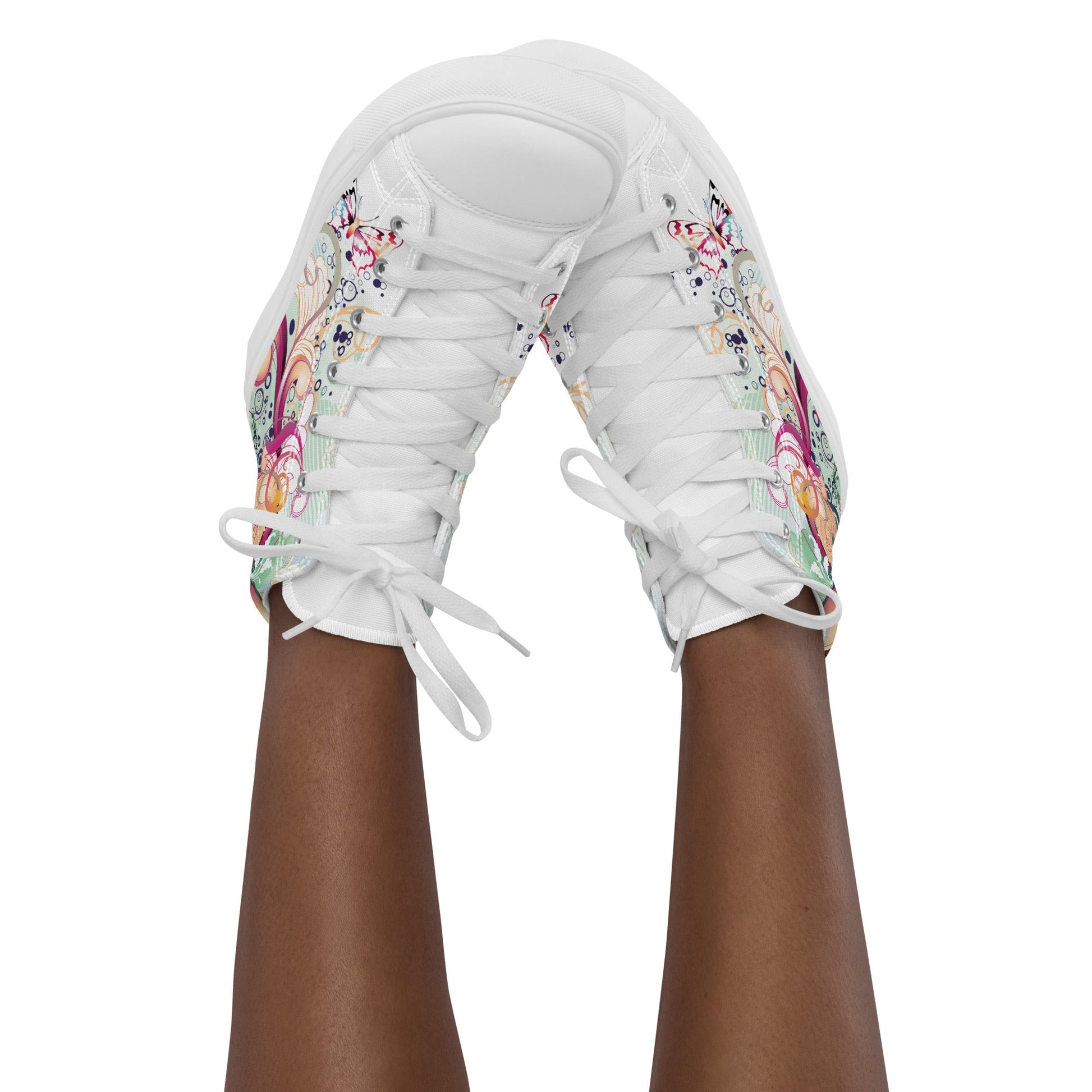 High top canvas shoes - Floral Ornaments - Shoes