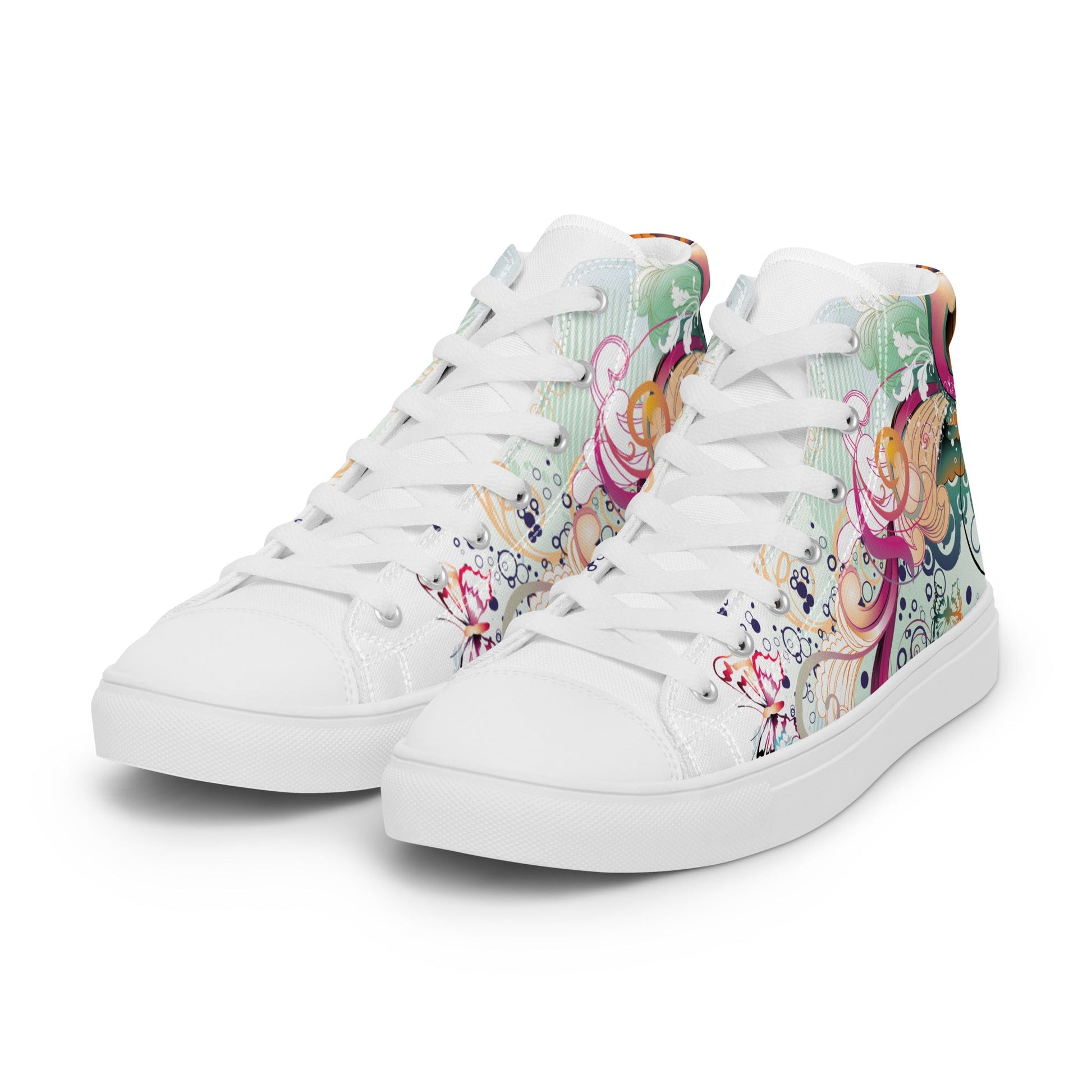 High top canvas shoes - Floral Ornaments - Shoes